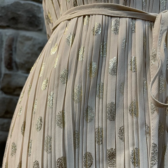 NWOT Express- Metallic Pleated Mini Dress, Size M - Picture 4 of 6